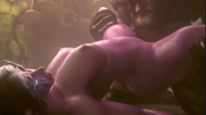 暗夜精灵速操短篇：巨乳精灵骚穴被内射爆浆